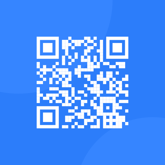 a white qrcode in a blue background